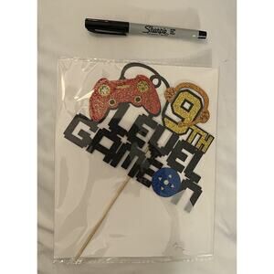 NEW Video Game On Level 9 Cake Topper 9th Gaming Birthday Decorations